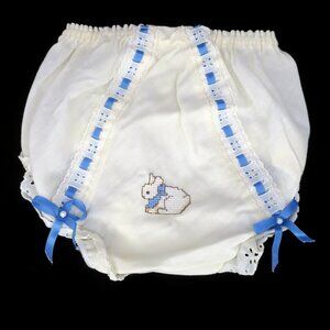 Vintage Isaacson Carrico Double Seat Baby Bloomers Panty Hand Embroidered Size 2